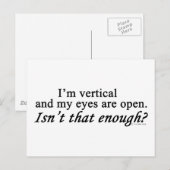 Carte Postale Je suis vertical (Devant / Derrière)