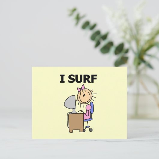 Carte Postale Je Surf le Web (Debout devant)