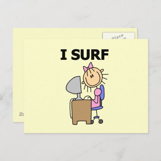 Carte Postale Je Surf le Web (Devant / Derrière)