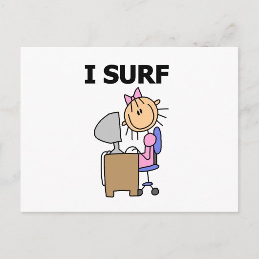 Carte Postale Je surfe sur le Web (Devant)
