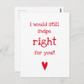 Carte Postale Je swipperais toujours à droite - Citation d'amour (Devant / Derrière)