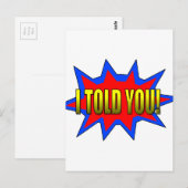 Carte Postale Je T'Ai Dit (Devant / Derrière)