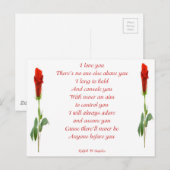 Carte Postale Je t'aime (Devant / Derrière)