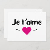 Carte Postale Je t'aime (Devant / Derrière)