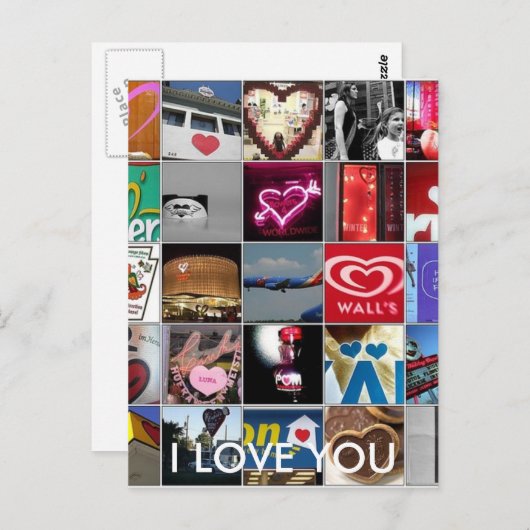 CARTE POSTALE JE T'AIME (Devant / Derrière)