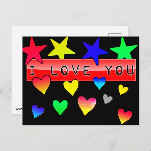 Carte Postale Je T'Aime (Devant / Derrière)