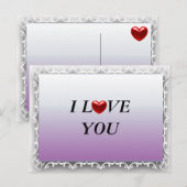 CARTE POSTALE JE T'AIME (Devant / Derrière)