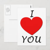 Carte postale Je T'Aime (Devant / Derrière)