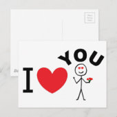 Carte Postale Je T'Aime (Devant / Derrière)