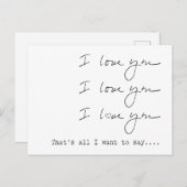 Carte postale Je t'aime (Devant / Derrière)