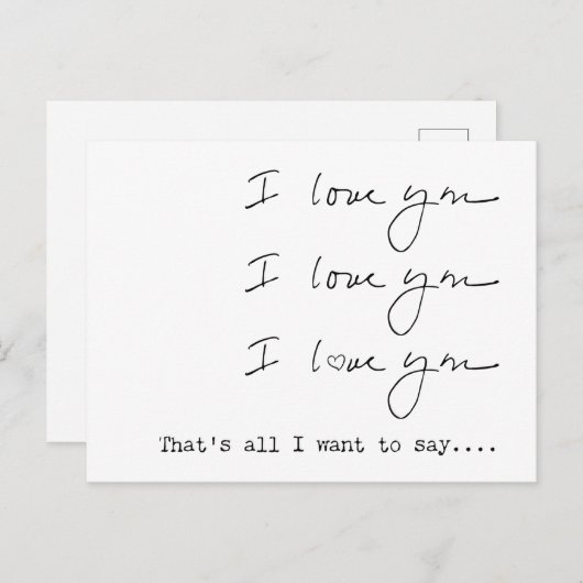 Carte postale Je t'aime (Devant / Derrière)