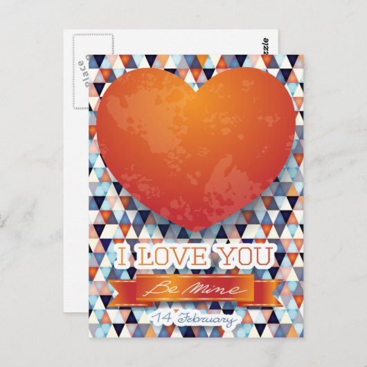 Carte Postale Je t'aime (Devant / Derrière)
