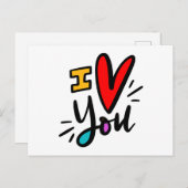 Carte Postale Je T'Aime (Devant / Derrière)