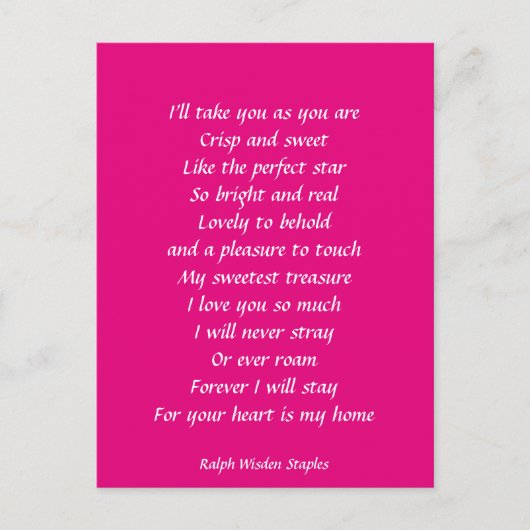 Carte Postale Je t'aime (Devant)