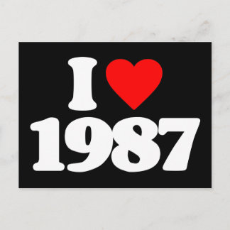 CARTE POSTALE JE T'AIME 1987