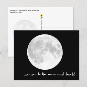 Carte Postale Je t'aime à la lune et au retour. SD -
