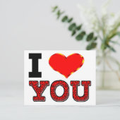 Carte Postale Je t'aime avec 3D Heart (Debout devant)