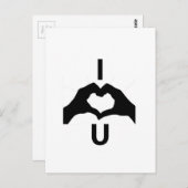 Carte Postale Je T'Aime (Avec Des Signes À La Main) (Devant / Derrière)