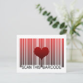 CARTE POSTALE JE T'AIME BARCODE (Debout devant)