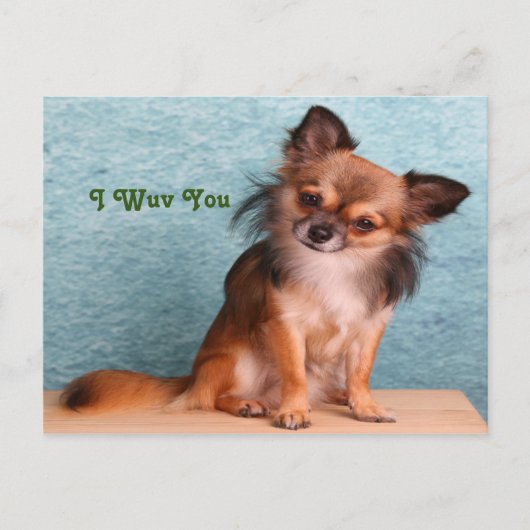 Carte Postale Je t'aime chiot Chien salutations (Devant)