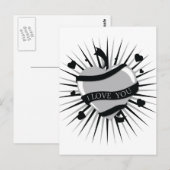 Carte Postale Je t'aime coeur (Devant / Derrière)