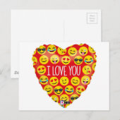 Carte Postale Je t'aime coeur émoji (Devant / Derrière)