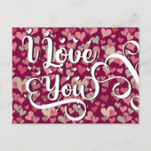 Carte Postale Je T'Aime Coeur Moderne Élégant Coloré Gai (Devant)