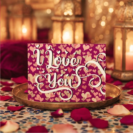 Carte Postale Je T'Aime Coeur Moderne Élégant Coloré Gai