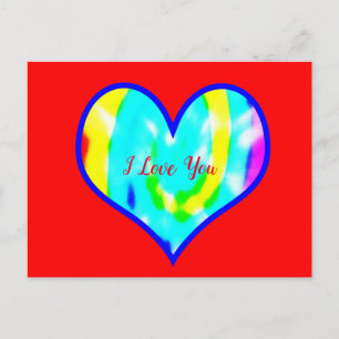 Carte Postale Je T'Aime Cravate Coeur Tiré
