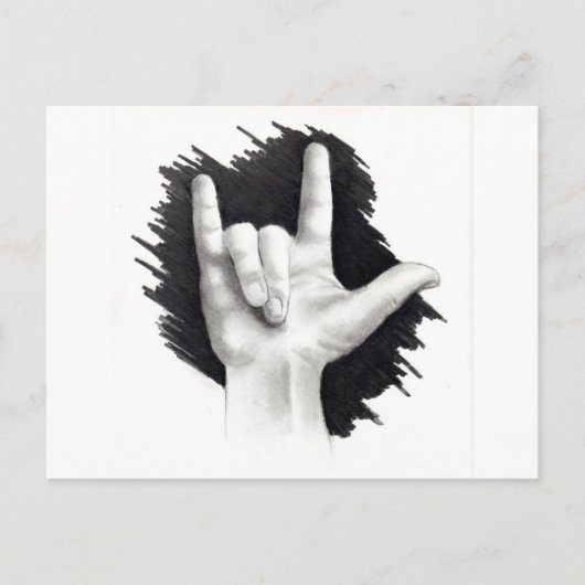 CARTE POSTALE JE T'AIME DANS ASL #2 (Devant)