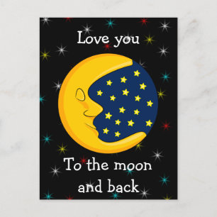 Carte Postale Je t'aime de la Lune et retour