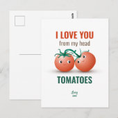 Carte Postale Je t'aime de la tête aux tomates (Devant / Derrière)