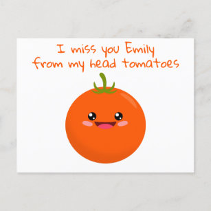 Carte Postale Je T'Aime De Ma Tête Tomates Drôle Pun