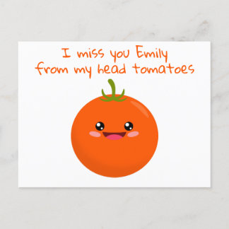 Carte Postale Je T'Aime De Ma Tête Tomates Drôle Pun