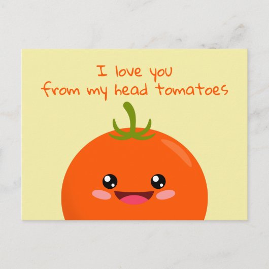 Carte Postale Je T'Aime De Ma Tête Tomates Funny Pun Postcar (Devant)