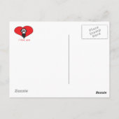 Carte Postale "Je t'aime" Empreinte de chat (Dos)