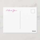 Carte Postale Je T'Aime Fleur Rose (Dos)
