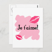 Carte Postale Je t'aime ! - Français Je vous aime (Devant / Derrière)
