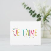 Carte Postale Je t'aime French Je t'aime- rainbow Postcard (Debout devant)