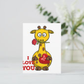 Carte Postale je t'aime girafe (Debout devant)