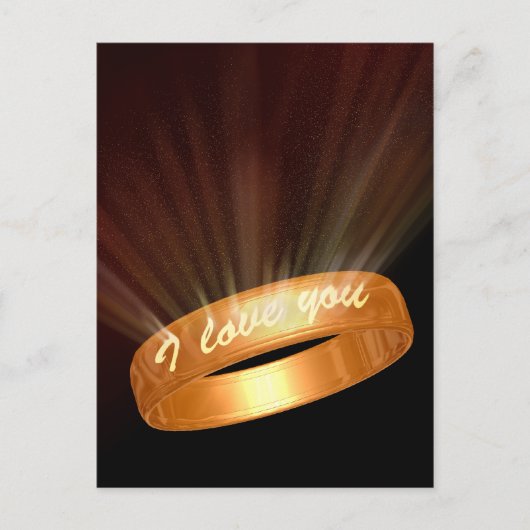Carte Postale "Je t'aime" Golden Ring (Devant)