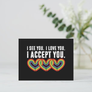 Carte Postale Je T'Aime Je T'Accepte Rainbow LGBTQ