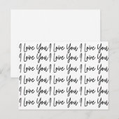 Carte Postale Je t'aime Jour des Valentines Noirs et Blancs (Devant / Derrière)