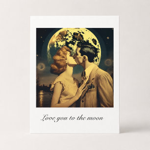 Carte Postale Je t'aime jusqu'à la lune, affiche de voyage perso