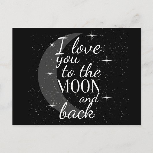 Carte Postale Je t'aime jusqu'à la lune et retour (Devant)