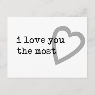 Carte Postale je t'aime le plus coeur mignon