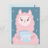 Carte Postale Je t'aime llama (Devant / Derrière)