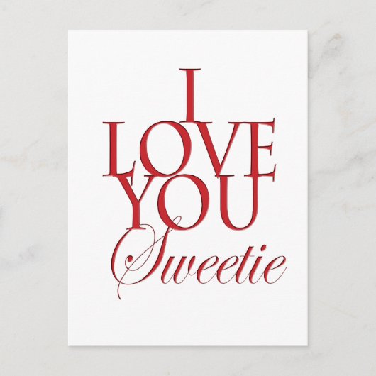 Carte Postale Je t'aime ma chérie (Devant)