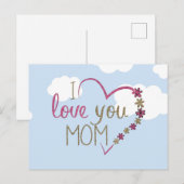 Carte Postale Je T'Aime Maman, (Devant / Derrière)