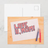 Carte Postale Je t'aime, maman (Devant / Derrière)